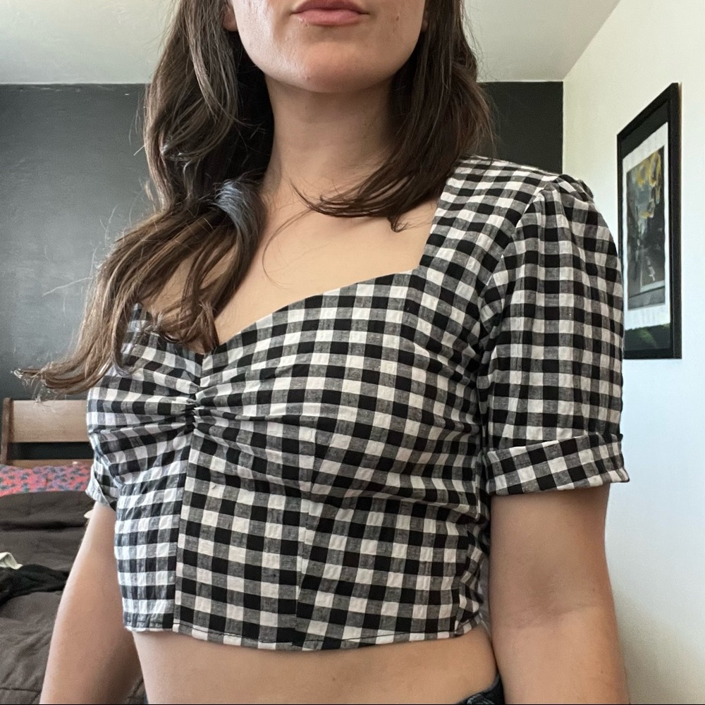 Vanessa Mooney Gingham crop top